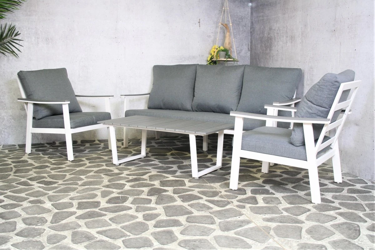 Ensemble SenS-line Dublin Lounge - Wit - Aluminium - Garantie 2 Ans - Ensemble D'angle - Ensemble De Jardin - Exclusif - Comprend Deux Chaises - Ligne De La Merk SenS 2 Ensemble SenS-line Dublin Lounge - Wit - Aluminium - Garantie 2 Ans - Ensemble D'angle - Ensemble De Jardin - Exclusif - Comprend Deux Chaises - Ligne De La Merk SenS – Image 2