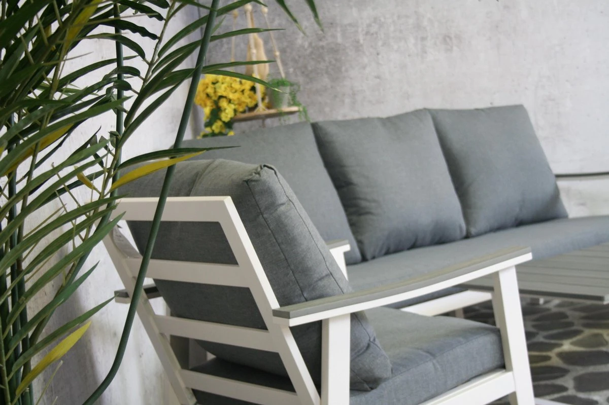 Ensemble SenS-line Dublin Lounge - Wit - Aluminium - Garantie 2 Ans - Ensemble D'angle - Ensemble De Jardin - Exclusif - Comprend Deux Chaises - Ligne De La Merk SenS 9 Ensemble SenS-line Dublin Lounge - Wit - Aluminium - Garantie 2 Ans - Ensemble D'angle - Ensemble De Jardin - Exclusif - Comprend Deux Chaises - Ligne De La Merk SenS – Image 9