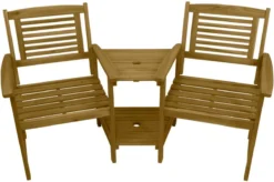 Jardi Chaise D'Extérieur Avec Coussins Jack & Jill Banc D'Amour En Bois - Banc De Jardin - Table à 2 Niveaux - Marron Avec Coussins Gris - Capacité De Charge Totale De 320 Kg 14 Jardi Chaise D'Extérieur Avec Coussins Jack & Jill Banc D'Amour En Bois - Banc De Jardin - Table à 2 Niveaux - Marron Avec Coussins Gris - Capacité De Charge Totale De 320 Kg -Jardin Meubles Magasin 1200x799 9