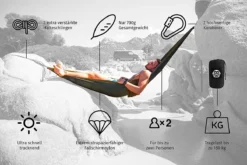 Hamac De Voyage Monkey Swing Ultra Light (275 X 140 Cm, Capacité De Charge De 220 Kg) En Kit Avec 2 X Ceinture Robuste Et 2 X Mousquetons I Plein Air, Travel, Trekking & Camping Hamac, Travel Hamac, Jardin, Beach (noir/blanc) -Jardin Meubles Magasin 1200x800 1