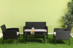 Borvat® | Mobilier De Jardin | Ensemble De Jardin | Mobilier De Jardin | Noir | Tissé | Coussins Crème | Mobilier De Jardin | Ensemble Salon 4 Places | -Jardin Meubles Magasin 1200x800 108