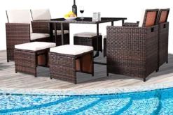 Ensemble De Jardin De Luxe Ensembles De Jardin - 4 à 8 Personnes - Ensemble Salon De Jardin - Coussins Lavables - Salons De Jardin - Table De Jardin Avec Chaises - Salon De Jardin