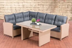 Ensemble De Jardin Berno - 6 Personnes - Table En Verres - Rotin Tressé - Mobilier De Jardin - Table à Manger - Table De Jardin - Salon De Jardin - Table D'extérieur - Table Basse - Gris Fer -Jardin Meubles Magasin 1200x800 112