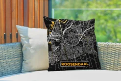 Coussin D'extérieur Résistant Aux Intempéries - Plan D'étage - Roosendaal - Or - Zwart - 50x50 Cm -Jardin Meubles Magasin 1200x800 129