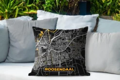 Coussin D'extérieur Résistant Aux Intempéries - Plan D'étage - Roosendaal - Or - Zwart - 50x50 Cm -Jardin Meubles Magasin 1200x800 130