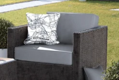 Coussin De Jardin - Plan De La Ville - Rotterdam - Grijs - Wit - 40x40 Cm - Résistant Aux Intempéries -Jardin Meubles Magasin 1200x800 135