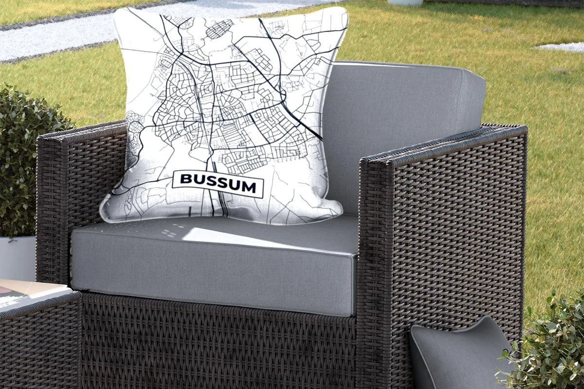 Sierkussen Extérieur - Plan De La Ville - Bussum - Grijs - Wit - 60x60 Cm - Résistant Aux Intempéries 5 Sierkussen Extérieur - Plan De La Ville - Bussum - Grijs - Wit - 60x60 Cm - Résistant Aux Intempéries – Image 5