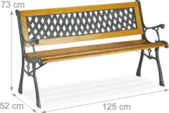 Relaxdays Banc De Jardin Bois - Banc D'extérieur En Fonte - Banc De Balcon Deux Places - Banc D'extérieur -Jardin Meubles Magasin 1200x800 18
