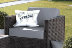 Coussins D'extérieur - Jardin - Wereldkaart Des Eaux Grises Avec Le Mot Explore It - 50x30 Cm -Jardin Meubles Magasin 1200x800 191