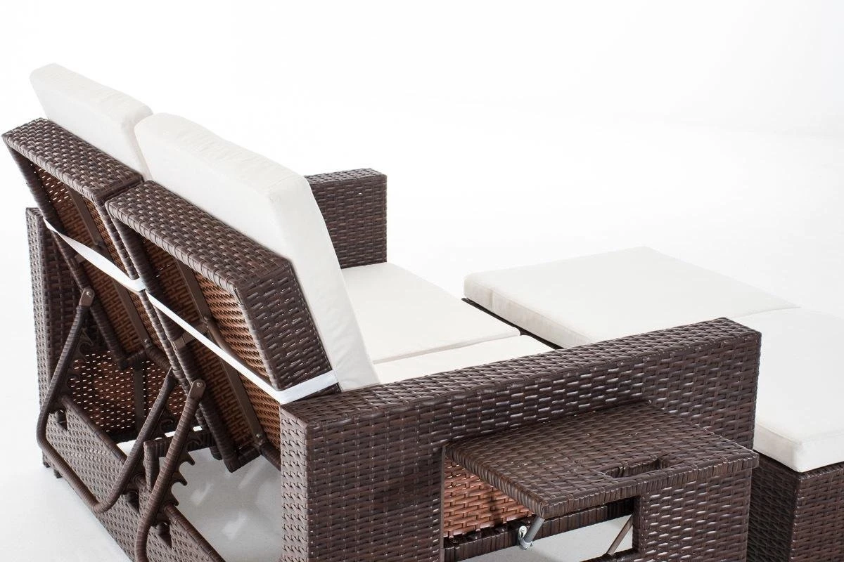 CLP ANCONA - Canapé Lounge - Poly Rotin - Coloris Rotin: Marron-melange, Résistance 1,25 Mm, Revêtement: Blanc Cassé 5 CLP ANCONA - Canapé Lounge - Poly Rotin - Coloris Rotin: Marron-melange, Résistance 1,25 Mm, Revêtement: Blanc Cassé – Image 5