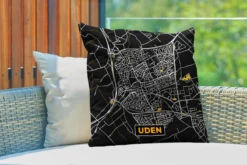 Sierkussen Extérieur - Plan D'étage - Uden - Or - Zwart - 60x60 Cm - Résistant Aux Intempéries -Jardin Meubles Magasin 1200x800 213