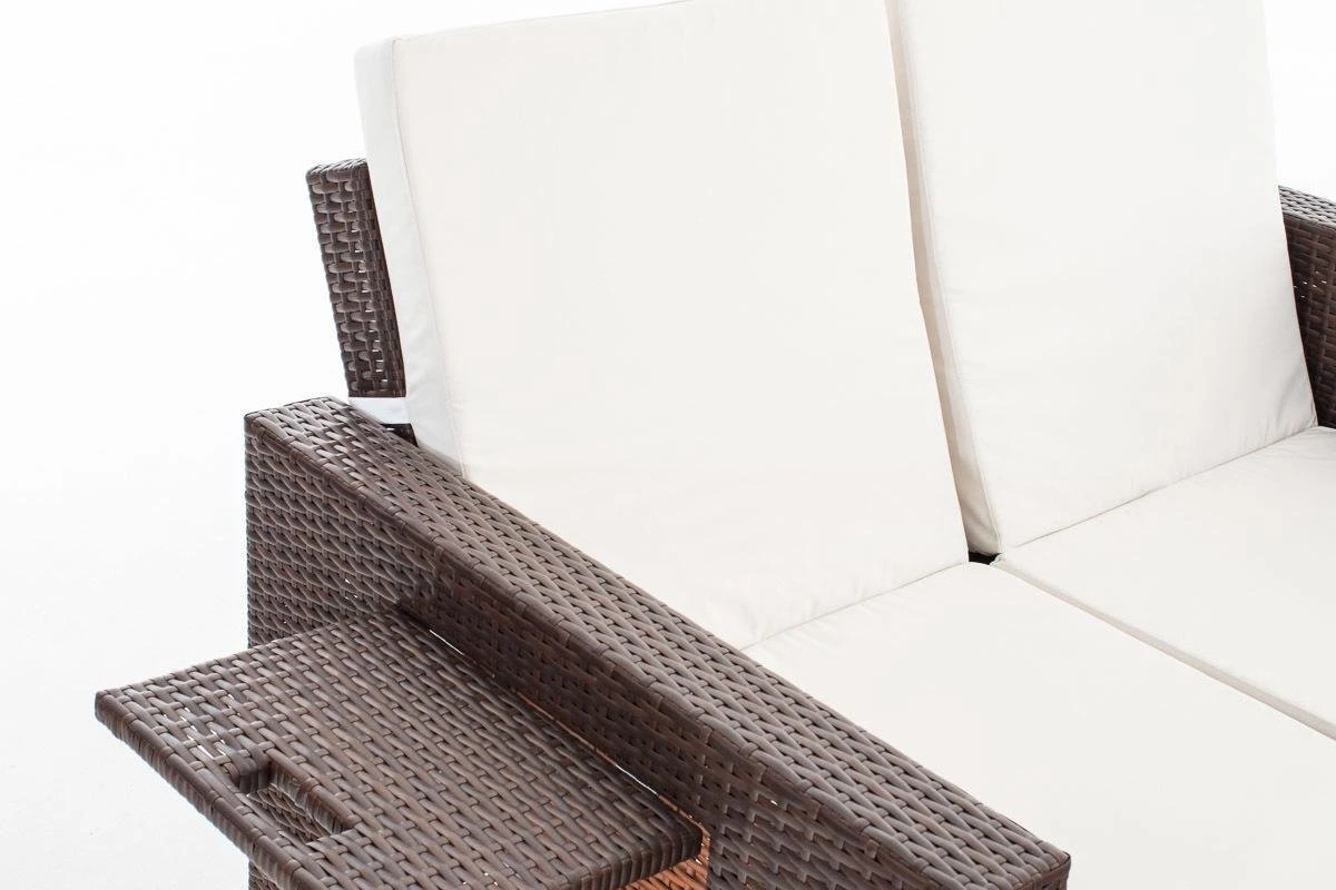 CLP ANCONA - Canapé Lounge - Poly Rotin - Coloris Rotin: Marron-melange, Résistance 1,25 Mm, Revêtement: Blanc Cassé 6 CLP ANCONA - Canapé Lounge - Poly Rotin - Coloris Rotin: Marron-melange, Résistance 1,25 Mm, Revêtement: Blanc Cassé – Image 6