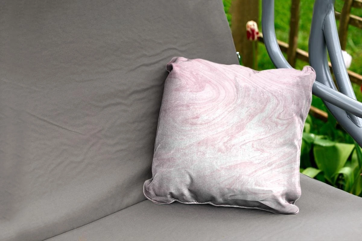 Coussin De Jardin - Marbre - Rose - Motifs - 40x40 Cm - Résistant Aux Intempéries 2 Coussin De Jardin - Marbre - Rose - Motifs - 40x40 Cm - Résistant Aux Intempéries – Image 2