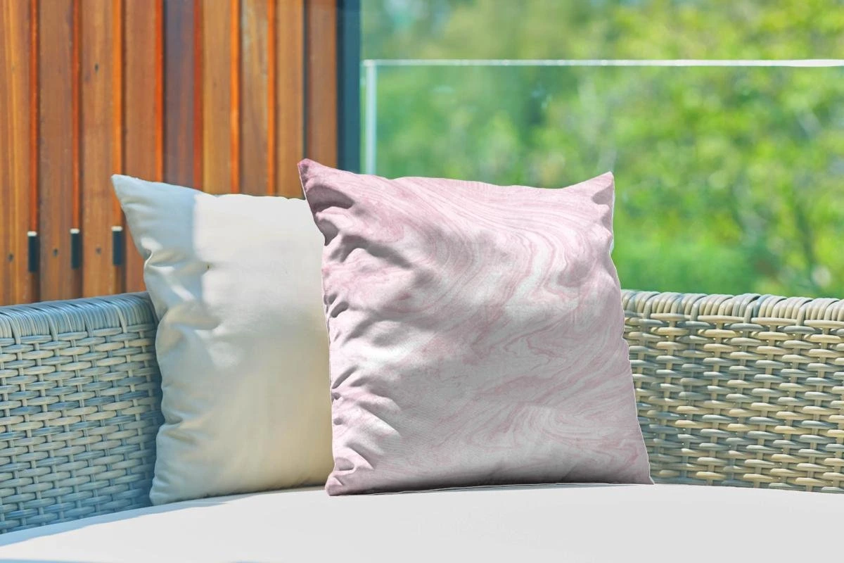 Coussin De Jardin - Marbre - Rose - Motifs - 40x40 Cm - Résistant Aux Intempéries 3 Coussin De Jardin - Marbre - Rose - Motifs - 40x40 Cm - Résistant Aux Intempéries – Image 3