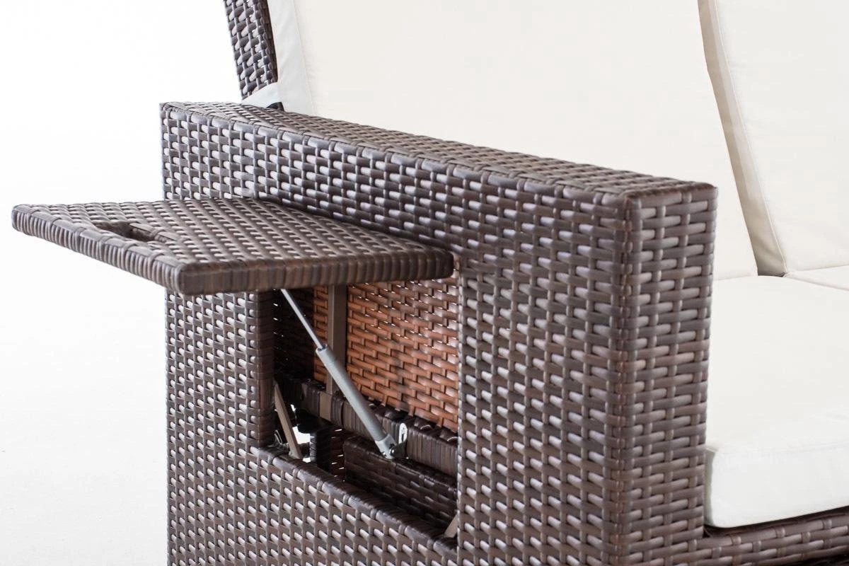 CLP ANCONA - Canapé Lounge - Poly Rotin - Coloris Rotin: Marron-melange, Résistance 1,25 Mm, Revêtement: Blanc Cassé 8 CLP ANCONA - Canapé Lounge - Poly Rotin - Coloris Rotin: Marron-melange, Résistance 1,25 Mm, Revêtement: Blanc Cassé – Image 8