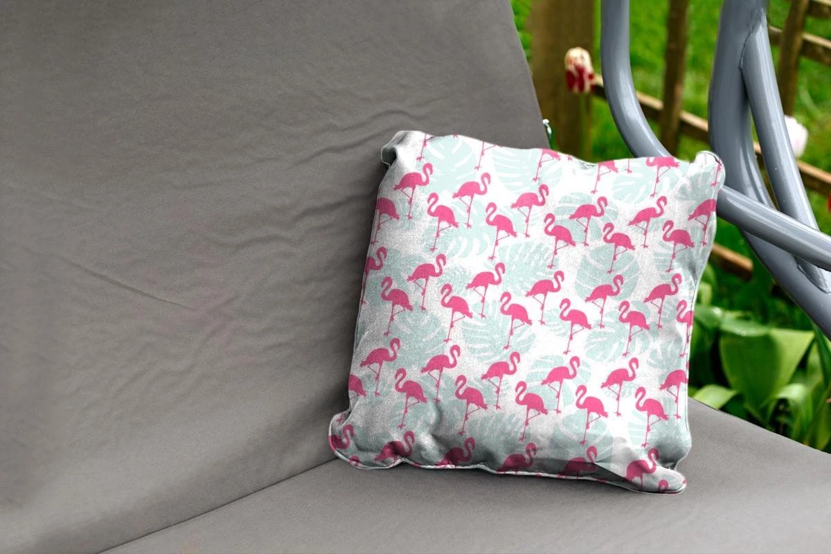 Coussin De Jardin - Flamingo - Feuilles - Été - 40x40 Cm - Résistant Aux Intempéries 2 Coussin De Jardin - Flamingo - Feuilles - Été - 40x40 Cm - Résistant Aux Intempéries – Image 2