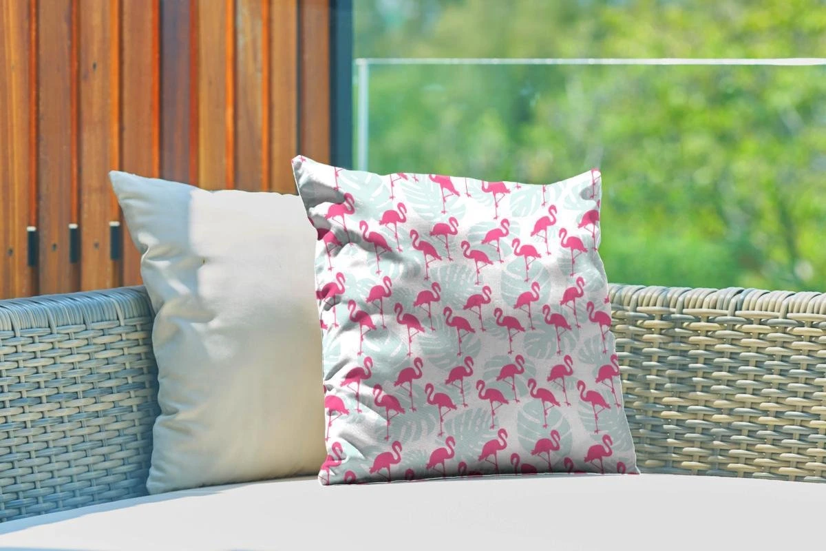 Coussin De Jardin - Flamingo - Feuilles - Été - 40x40 Cm - Résistant Aux Intempéries 3 Coussin De Jardin - Flamingo - Feuilles - Été - 40x40 Cm - Résistant Aux Intempéries – Image 3