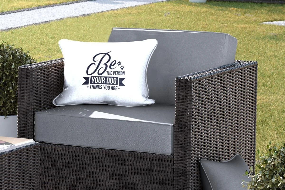 Coussins D'extérieur - Jardin - Citation Chiens Soyez La Personne Que Votre Chien Pense Que Vous êtes Décoration Murale Blanche - 50x30 Cm 5 Coussins D'extérieur - Jardin - Citation Chiens Soyez La Personne Que Votre Chien Pense Que Vous êtes Décoration Murale Blanche - 50x30 Cm – Image 5