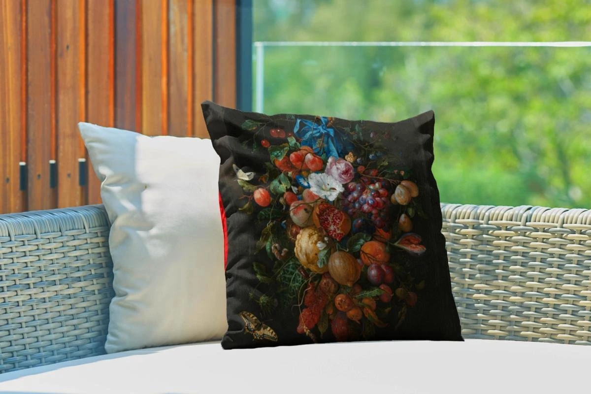 Coussins D'extérieur - Jardin - Feston De Fruits Et De Fleurs - Peinture De Jan Davidsz. De Heem - 45x45 Cm 3 Coussins D'extérieur - Jardin - Feston De Fruits Et De Fleurs - Peinture De Jan Davidsz. De Heem - 45x45 Cm – Image 3