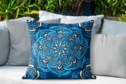 Coussins D'extérieur - Jardin - Motif Carré Avec Un Mandala Détaillé Sur Fond Bleu Foncé - 60x60 Cm -Jardin Meubles Magasin 1200x800 254