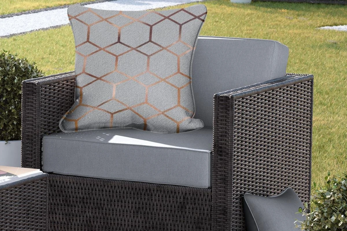 Sierkussen Extérieur - Motifs - Luxe - Bronze - Grijs - 60x60 Cm - Résistant Aux Intempéries 5 Sierkussen Extérieur - Motifs - Luxe - Bronze - Grijs - 60x60 Cm - Résistant Aux Intempéries – Image 5