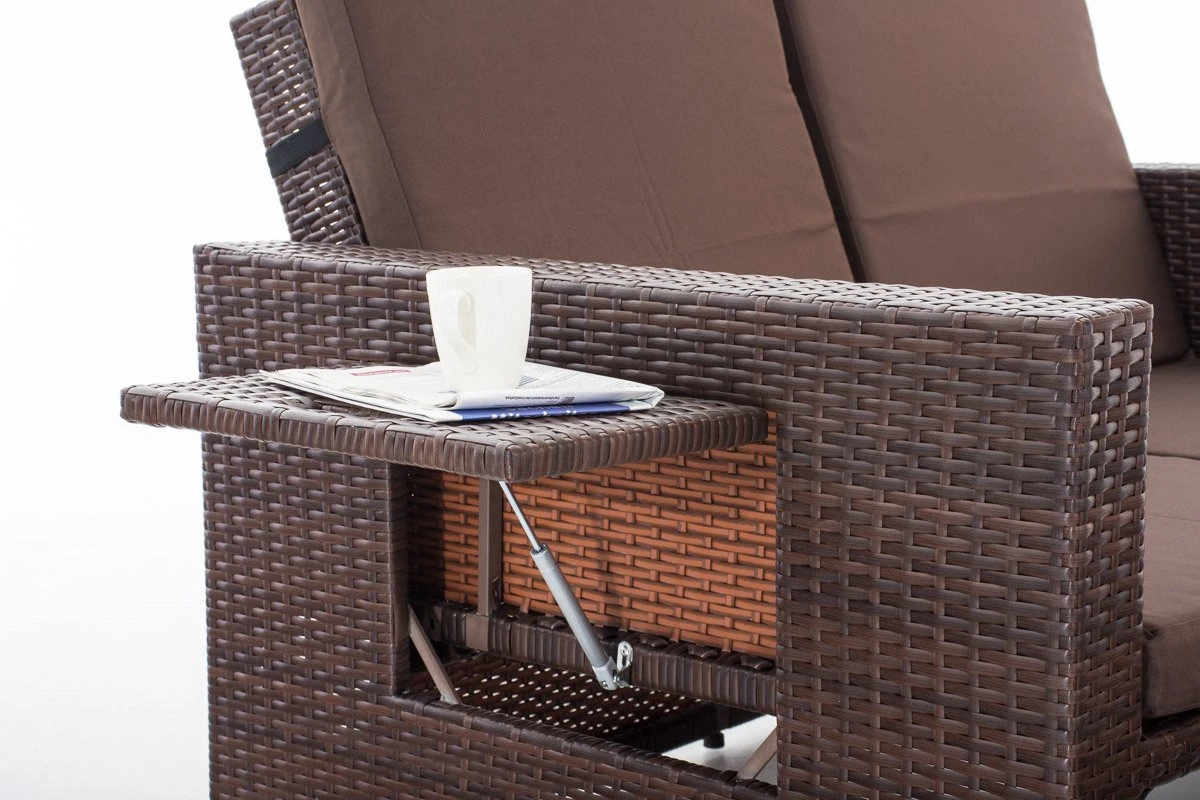 Canapé Lounge Avec Pouf - Osier - Mobilier De Jardin - Pour L'extérieur, Le Jardin Et Le Balcon - Ensemble Canapé Lounge - Marron - 2 Personnes 10 Canapé Lounge Avec Pouf - Osier - Mobilier De Jardin - Pour L'extérieur, Le Jardin Et Le Balcon - Ensemble Canapé Lounge - Marron - 2 Personnes – Image 10