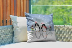 Coussins D'extérieur - Jardin - Illustration D'une Famille De Pingouins Sur La Glace - 45x45 Cm -Jardin Meubles Magasin 1200x800 364