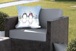 Coussins D'extérieur - Jardin - Illustration D'une Famille De Pingouins Sur La Glace - 45x45 Cm -Jardin Meubles Magasin 1200x800 366