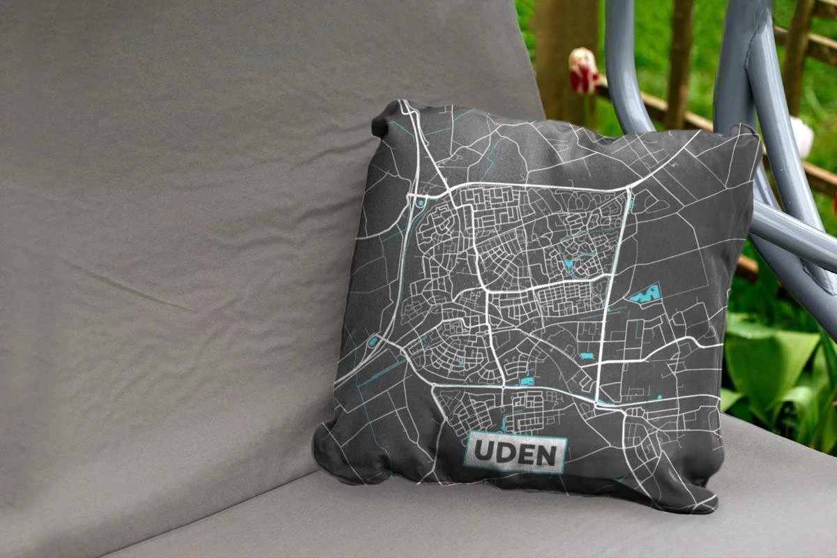 Coussin D'extérieur Weatherproof - Plan D'étage - Uden - Grijs - Blauw - 50x50 Cm 2 Coussin D'extérieur Weatherproof - Plan D'étage - Uden - Grijs - Blauw - 50x50 Cm – Image 2