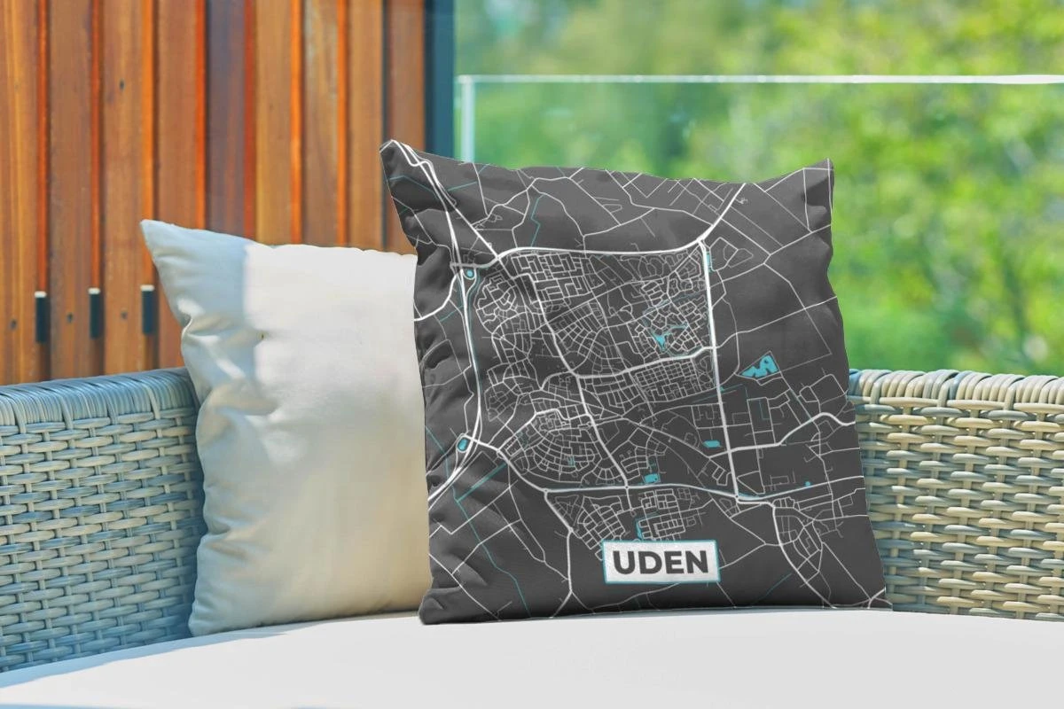 Coussin D'extérieur Weatherproof - Plan D'étage - Uden - Grijs - Blauw - 50x50 Cm 3 Coussin D'extérieur Weatherproof - Plan D'étage - Uden - Grijs - Blauw - 50x50 Cm – Image 3