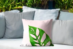 Coussins D'extérieur - Jardin - Feuille Botanique Avec Fond De Couleur Vive - 45x45 Cm -Jardin Meubles Magasin 1200x800 385