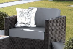 Coussin De Jardin - Carte - Maastricht - Zwart - Wit - 40x40 Cm - Résistant Aux Intempéries -Jardin Meubles Magasin 1200x800 394