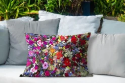 Coussins D'extérieur - Jardin - Un Motif Floral Aux Couleurs Vives - 60x40 Cm -Jardin Meubles Magasin 1200x800 397