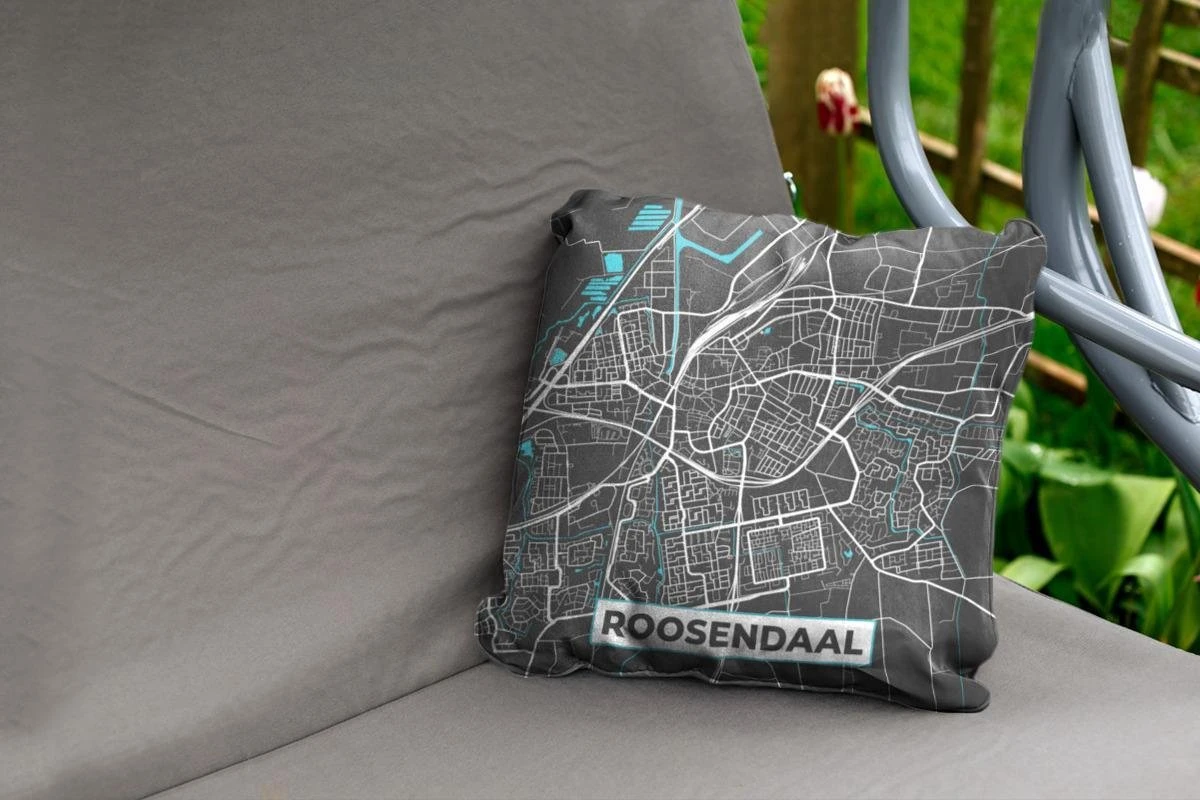 Coussin De Jardin - Plan D'étage - Roosendaal - Grijs - Blauw - 40x40 Cm - Résistant Aux Intempéries 2 Coussin De Jardin - Plan D'étage - Roosendaal - Grijs - Blauw - 40x40 Cm - Résistant Aux Intempéries – Image 2