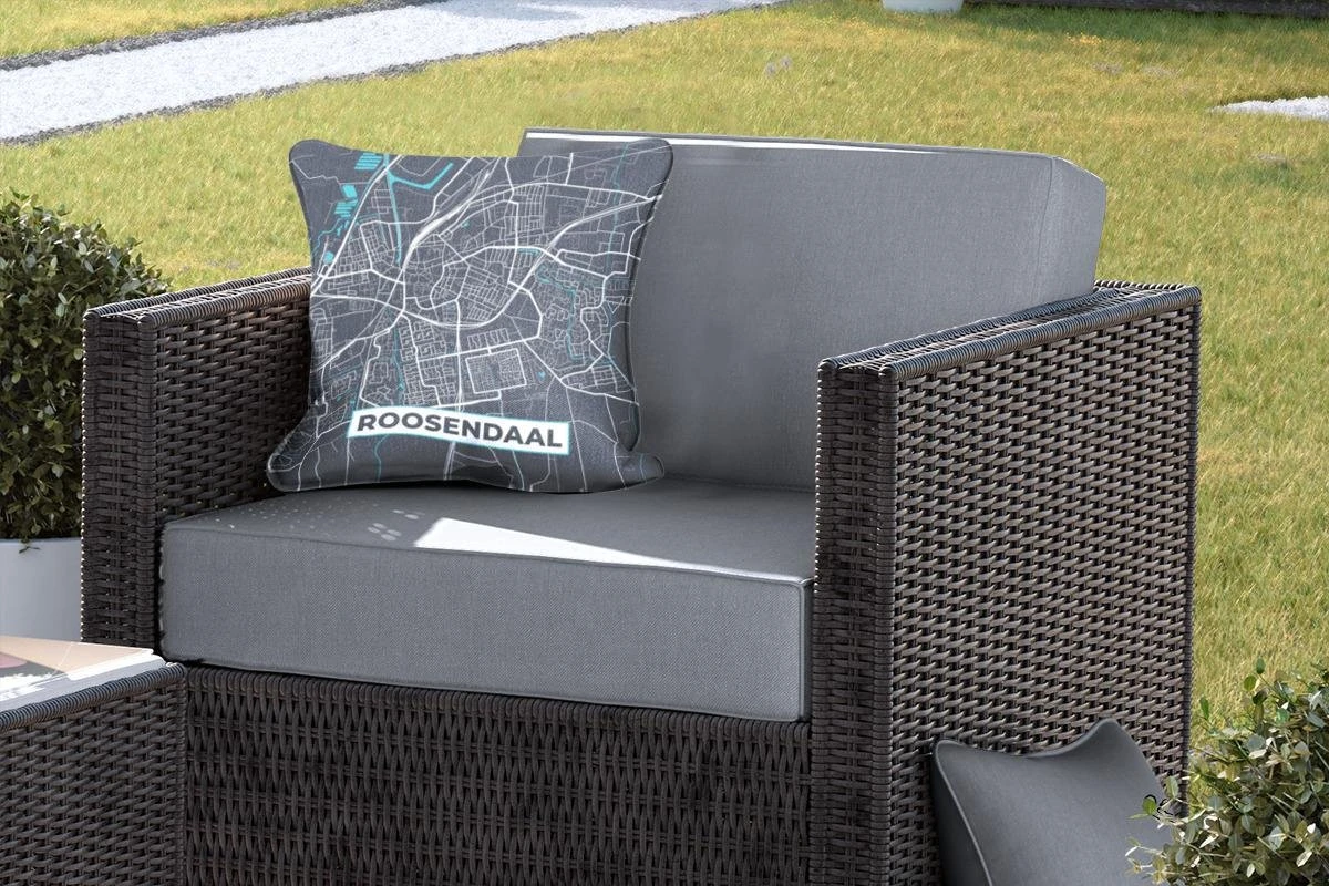 Coussin De Jardin - Plan D'étage - Roosendaal - Grijs - Blauw - 40x40 Cm - Résistant Aux Intempéries 5 Coussin De Jardin - Plan D'étage - Roosendaal - Grijs - Blauw - 40x40 Cm - Résistant Aux Intempéries – Image 5