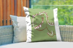 Coussins D'extérieur - Jardin - Une Illustration D'un Dinosaure Sur Fond Vert - 60x60 Cm -Jardin Meubles Magasin 1200x800 412