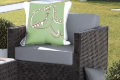 Coussins D'extérieur - Jardin - Une Illustration D'un Dinosaure Sur Fond Vert - 60x60 Cm -Jardin Meubles Magasin 1200x800 414