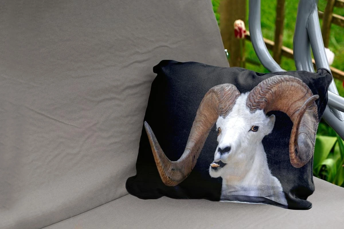 Coussins D'extérieur - Jardin - Buck Aux Grandes Cornes Sur Fond Noir - 60x40 Cm 2 Coussins D'extérieur - Jardin - Buck Aux Grandes Cornes Sur Fond Noir - 60x40 Cm – Image 2