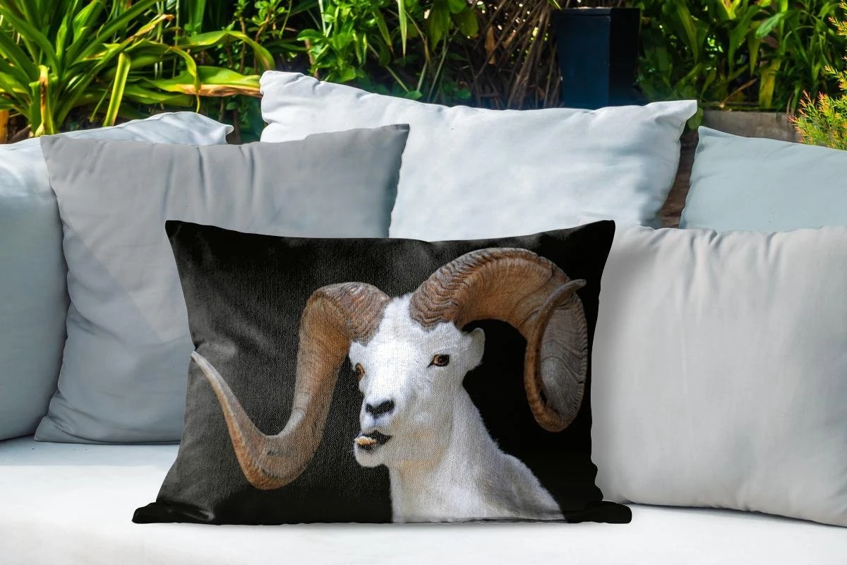 Coussins D'extérieur - Jardin - Buck Aux Grandes Cornes Sur Fond Noir - 60x40 Cm 4 Coussins D'extérieur - Jardin - Buck Aux Grandes Cornes Sur Fond Noir - 60x40 Cm – Image 4