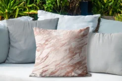 Coussin D'extérieur Résistant Aux Intempéries - Marbre - Rosé - Or - Rose - 50x50 Cm -Jardin Meubles Magasin 1200x800 425