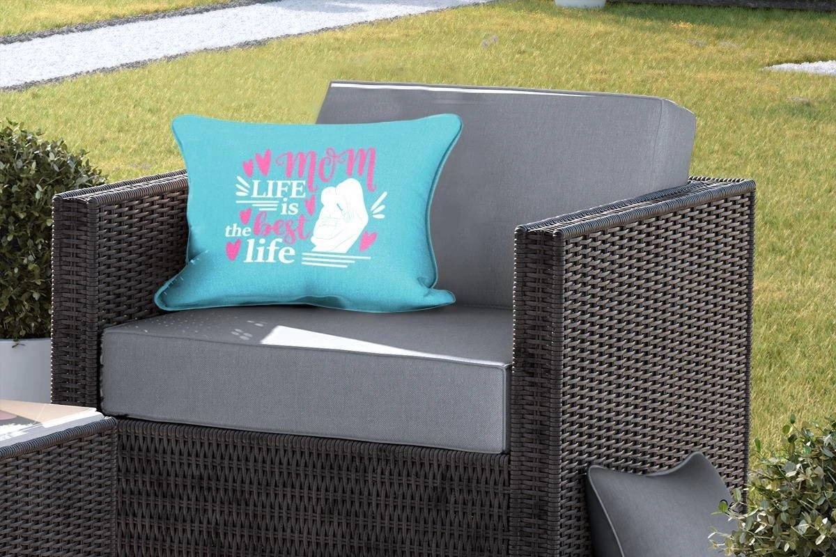 Coussins D'extérieur - Jardin - Citation Fête Des Mères La Vie De Mom Est La Meilleure Vie Sur Fond Bleu - 50x30 Cm 5 Coussins D'extérieur - Jardin - Citation Fête Des Mères La Vie De Mom Est La Meilleure Vie Sur Fond Bleu - 50x30 Cm – Image 5
