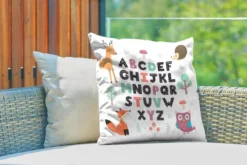 Coussins D'extérieur - Jardin - Alphabet D'illustration Avec Des Animaux De La Forêt Heureux - 50x50 Cm -Jardin Meubles Magasin 1200x800 440