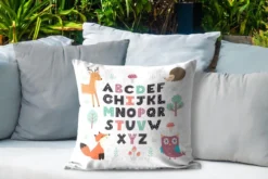 Coussins D'extérieur - Jardin - Alphabet D'illustration Avec Des Animaux De La Forêt Heureux - 50x50 Cm -Jardin Meubles Magasin 1200x800 441