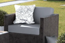 Coussin D'extérieur - Carte - Rijswijk - Zwart - Wit - 45x45 Cm - Résistant Aux Intempéries -Jardin Meubles Magasin 1200x800 450