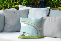 Coussins D'extérieur - Jardin - Une Illustration De Deux Chiens Sous Un Arc-en-ciel - 40x40 Cm -Jardin Meubles Magasin 1200x800 457