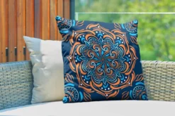 Coussins D'extérieur - Jardin - Motif Carré Avec Un Mandala Détaillé Et Orange Sur Fond Bleu Foncé - 60x60 Cm 7 Coussins D'extérieur - Jardin - Motif Carré Avec Un Mandala Détaillé Et Orange Sur Fond Bleu Foncé - 60x60 Cm -Jardin Meubles Magasin 1200x800 508