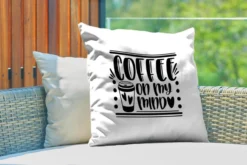 Coussins D'extérieur - Jardin - Citation Coffee On My Mind Fond Blanc - 60x60 Cm 7 Coussins D'extérieur - Jardin - Citation Coffee On My Mind Fond Blanc - 60x60 Cm -Jardin Meubles Magasin 1200x800 516