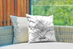 Coussin De Jardin - Carte - Joure - Zwart - Wit - 40x40 Cm - Résistant Aux Intempéries -Jardin Meubles Magasin 1200x800 540