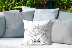 Coussin De Jardin - Carte - Joure - Zwart - Wit - 40x40 Cm - Résistant Aux Intempéries -Jardin Meubles Magasin 1200x800 541
