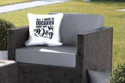 Coussins D'extérieur - Jardin - Citation Tout Ce Dont J'ai Besoin C'est Du Café Et Mon Chien Sur Fond Blanc - 40x40 Cm 9 Coussins D'extérieur - Jardin - Citation Tout Ce Dont J'ai Besoin C'est Du Café Et Mon Chien Sur Fond Blanc - 40x40 Cm -Jardin Meubles Magasin 1200x800 562